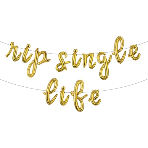 Rip Single Life Bachelorette Party Dekoration Bachelorette Party Dekorationen Bachelorette Verlobung Hochzeit Party (L RIP SINGLE LIFE Gold) von RUIANSI