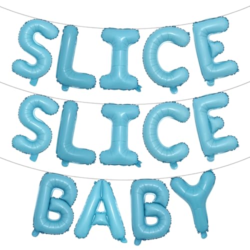 Slice Slice Baby Luftballons Slice Slice Baby Dekoration Slice Slice Baby Shower Dekoration Pizza Party Dekoration Pizza Geburtstag Dekoration (SLICE SLICE SLICE BABY Hellblau) von RUIANSI