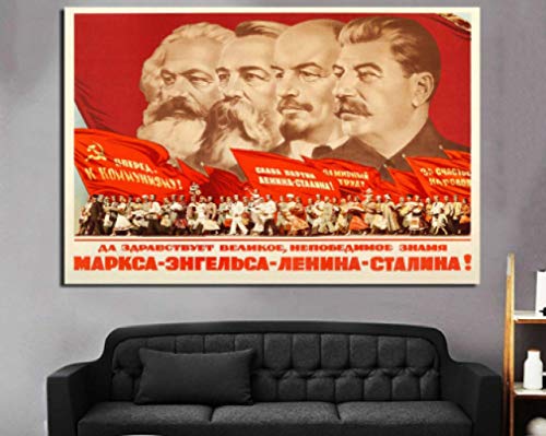 RUIYANMQ Leinwand Bild Kommunismus Propaganda Marx Friedrich Engels Lenin Stalin Wandkunst Poster Für Wohnzimmer Wohnkultur Wz41Kq 40X60Cm Rahmenlos von RUIYANMQ