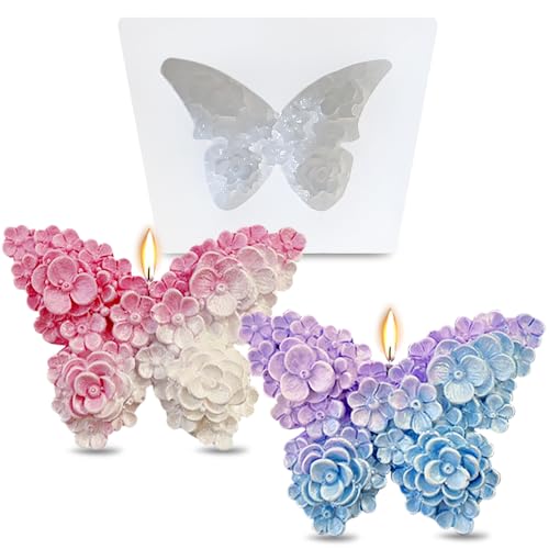 Blume Schmetterling Silikonformen Gießformen Silikon Kerzenformen zum Gießen Silikonform Kerzen Selber Machen Schmetterlinge Deko Epoxidharz Formen Gießform Schokoladenform Butterfly Epoxy Resin Mold von RUIYDZ