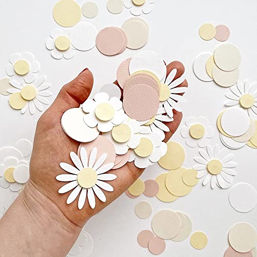 Gänseblümchen Konfetti Hochzeit Tischdeko Geburtstag Mädchen Babyparty Deko Sonnenblumen Papierkonfetti Baby Party Dekoration Rosa Konfetti Streudeko Daisy Flower Confetti Baby Shower Party Zubehör von RUIYDZ