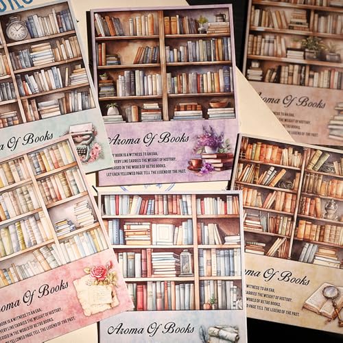 Vintage Bookish Scrapbooking Sticker Set Wasserdichtes PET Scrapbook Stickers Scrap Book Sticker Aesthetic Fotoalbum Journal Aufkleber Selbstklebend Scrapbook Papier Journaling Scrapbook Zubehör von RUIYDZ