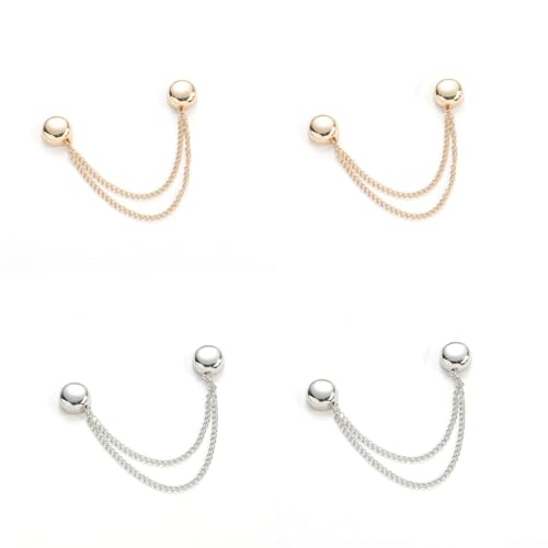 4 PCS Multifunktionale magnetische Kleidung Clips,Kleidung Pin magnetische Clips, Hemd Clips für Frauen Kleidung,Shorening Magnetverschluss für Cinch T-Shirt Säume,Ärmel (Gold+Silber) von RUIYOR