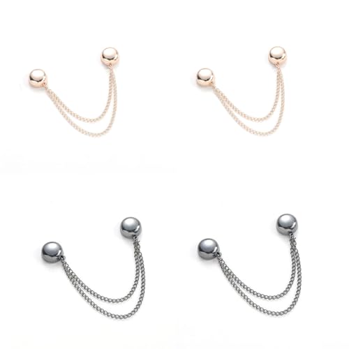 4 PCS Multifunktionale magnetische Kleidung Clips,Kleidung Pin magnetische Clips, Hemd Clips für Frauen Kleidung,Shorening Magnetverschluss für Cinch T-Shirt Säume,Ärmel (Roségold+Silber Schwarz) von RUIYOR