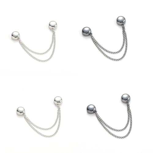 4 PCS Multifunktionale magnetische Kleidung Clips,Kleidung Pin magnetische Clips, Hemd Clips für Frauen Kleidung,Shorening Magnetverschluss für Cinch T-Shirt Säume,Ärmel (Silber+Silber Schwarz) von RUIYOR