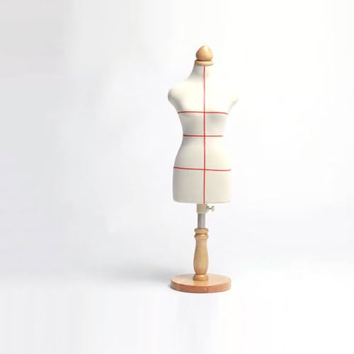 Kleid in halber Größe (nicht in voller Größe für Erwachsene), Mini-Schaufensterpuppe für Frauen zum Nähen von Kleidung/Musterherstellung, Näherin, Schneiderpuppenmuster 1/2 Round bottom + red lines von RUIYOR