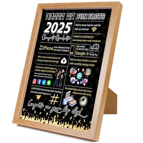 Abschluss Dekoration Klasse 2025 Jubiläum Klasse Geschenk Party Schild in Blatt Schwarz Gold Dekoration Geschenke 2025 High School Graduation Zeremonie Graduation Center Dekoration von RUIZHUO