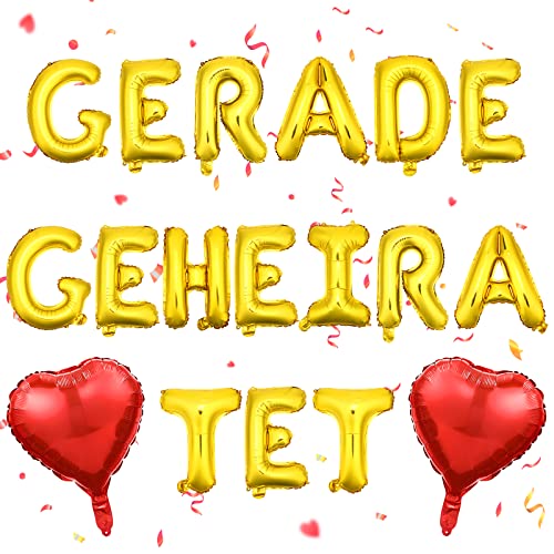 Gerade Geheiratet Garland Balloon Set, Wedding Balloons Decorations, Gold Balloons Heart Shaped Balloons Romantic Decorations for Marriage Proposal, Wedding, Engagement, Anniversary Decoration von RUMIA