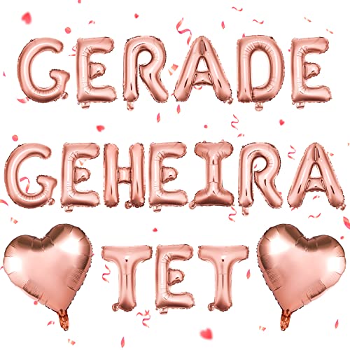 Gerade Geheiratet Garland Balloon Set, Wedding Balloons Decorations, Gold Balloons Heart Shaped Balloons Romantic Decorations for Marriage Proposal, Wedding, Engagement, Anniversary Decoration von RUMIA