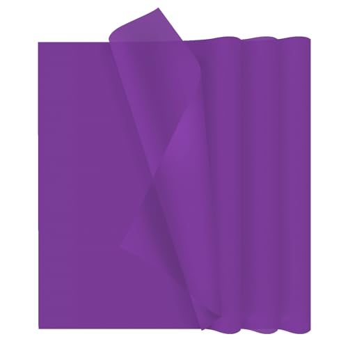 30 Blatt Seidenpapier Lila Geschenkpapier,Format 50 x 35 cm Verpackungsmaterial Papier für Handwerk und Geschenkverpackung Füller Geburtstag Blumen Hochzeiten Halloween Dekoration (Lila) von RUNFENG