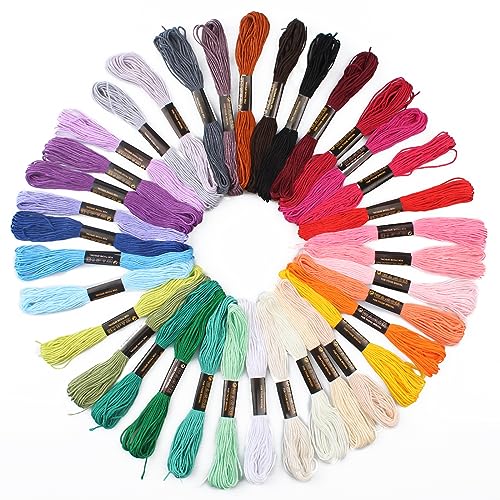 36 Farben Stickgarn Set je 8 Meter,Knüpfgarn,Faden für Armbänder,Embroidery Floss Thread,Perlgarn Für Freundschaftsbänder,Wolle für Armbänder,Bänder Zum Flechten,Bänder Zum Knüpfen von RUNFENG