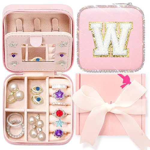 RUPOFUZA Kleines Reise-Schmuckkästchen, Schmuck-Organizer, Schmuckkästchen, Reise-Box, für Damen, Teenager, Mädchen, Geschenke, trendige Sachen, personalisierte Schmuckschatulle für Mädchen, Schmuck von RUPOFUZA