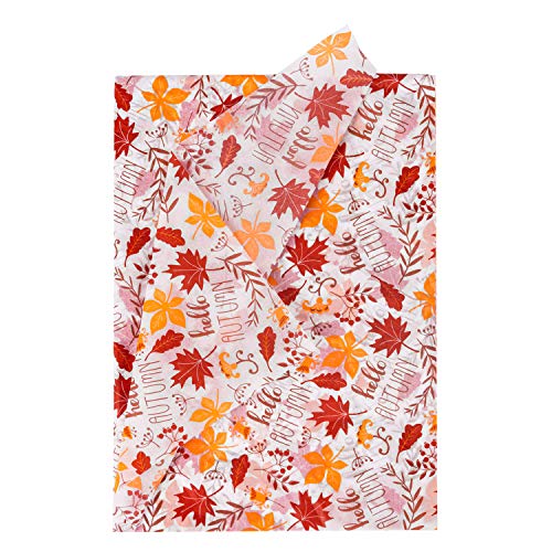 RUSPEPA Geschenkpapier Seidenpapier - Ahornblatt Herbst Design Seidenpapier für Heimarbeit Bastelarbeit Geschenkverpackung - 50 X 70 cm - 24 Blatt von RUSPEPA