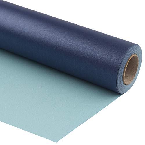 RUSPEPA Navy Matte Geschenkpapier - 81,5 Quadratfuß - Einfarbiges Perlglanzpapier Perfekt Für Hochzeits-, Geburtstags-, Weihnachts- Und Babypartygeschenke - 76 cm X 10 m von RUSPEPA