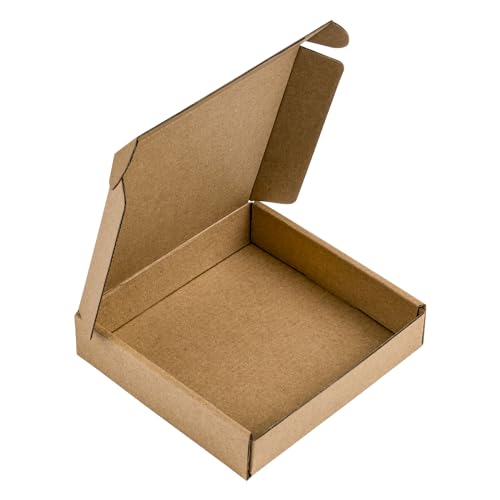 RUSPEPA Recycelbare Versandtaschen aus Wellpappe – Karton, perfekt für den Versand, klein – 12,7 x 12,7 x 2,5 cm – 50 Stück – Kraftpapier von RUSPEPA