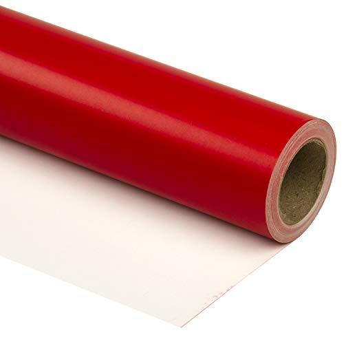 RUSPEPA Rotes Geschenkpapier Einfarbig Für Hochzeit, Geburtstag, Dusche, Glückwunsch Und Weihnachtsgeschenke - 76 cm X 10 m von RUSPEPA