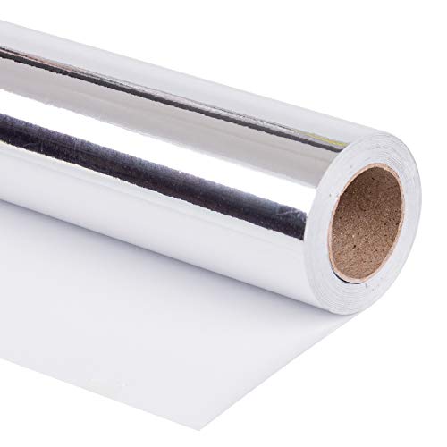 RUSPEPA Silber Metallic Geschenkpapier - Einfarbiges Papier Perfekt Für Hochzeit, Geburtstag, Weihnachten, Baby-Show-Geschenke - 76 cm X 10 m von RUSPEPA