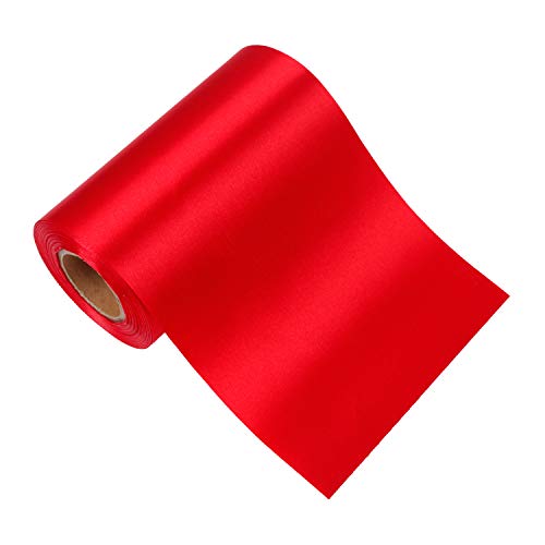 RUSPEPA Weihnachten Red Satin Ribbon - Eröffnungszeremonie, Hochzeitsdekoration Craft Ribbon, Auch Für Die Herstellung Von Autobögen - 15 cm X 22 m/Spule (Rot) von RUSPEPA