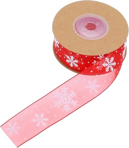 Bänder for Verpacken, Sackleinenband, Bastelband aus Organza, Schneeflockenband, Weihnachts-Geschenkband, Organza-Geschenkband for Verpacken von Geschenken, Weihnachtsbaumdekoration, Party-Dekoration( von RUTHYEARS