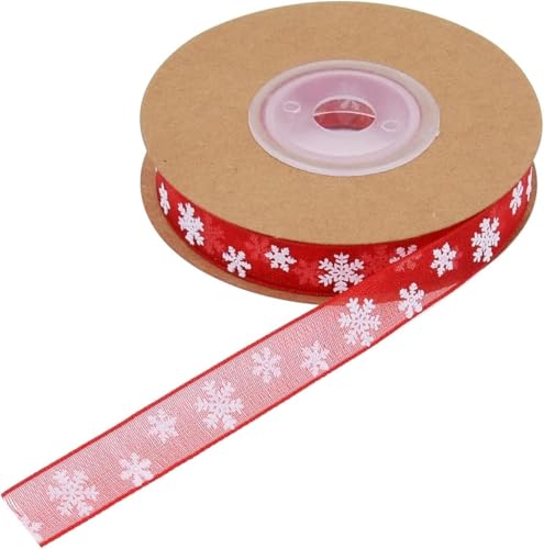 Bänder for Verpacken, Sackleinenband, Bastelband aus Organza, Schneeflockenband, Weihnachts-Geschenkband, Organza-Geschenkband for Verpacken von Geschenken, Weihnachtsbaumdekoration, Party-Dekoration( von RUTHYEARS