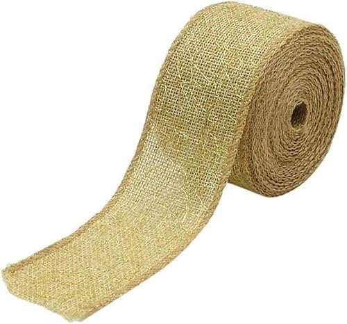 Bänder for Verpacken, Sackleinenband, Juteband Natur 50 mm mit Netz Hochzeitsgeschenk Silber(Gold) von RUTHYEARS