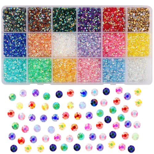 RUUKON 18 Farben 3 mm flache Rückseite Harz Kristall AB Jelly Strasssteine für Handwerk Nägel Kleidung Gesicht Schuhe Tumblers Dekoration von RUUKON