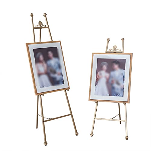 2 Stück Eisen-Staffelei für Künstler, tragbar, verstellbar, Boden-Staffelei, Ständer, 120 cm und 150 cm, zusammenklappbarer Posterhalter für Hochzeit, Bankett, Party-Dekoration (Größe: 120 cm + 150 c von RWCCCRW