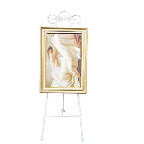 Display-Staffelei, Posterhalter, zusammenklappbare Malstaffelei, höhenverstellbares Staffelei für Hochzeit, Party und Bankett, 145 cm hoch, Gold/Schwarz/Weiß von RWCCCRW