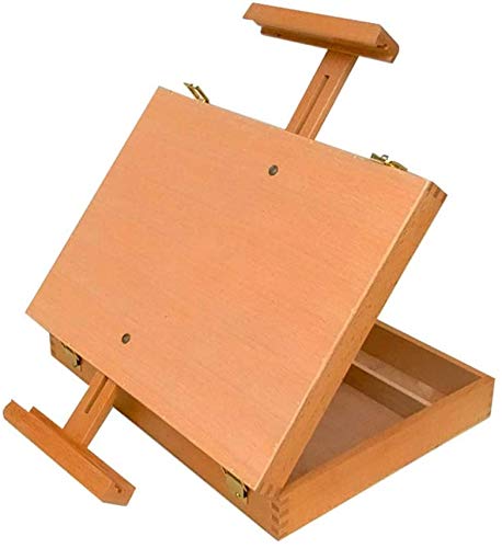 Holz Malerei Stand Halten Einstellbare Desktop Staffelei Regal Tragbare Draw Box Beruf Studio Staffelei Poster Display von RWCCCRW