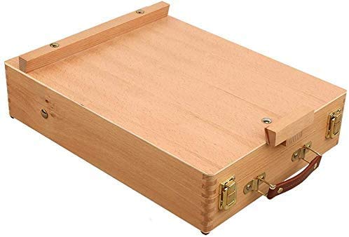 Staffelei Künstler Malwerkzeug Staffelei - Anfänger Skizze Desktop Kleine Staffelei Schublade Buche-Holz Staffelei Tragbare Klapp Ölgemälde Box Staffelei 210412 von RWCCCRW