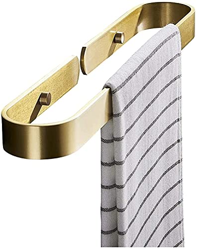 Handtuchhalter Handtuchhalter Space Aluminium Handtuchhalter Badezimmerhandtuchhalter Wandmontage Hängender Handtuchhalter Organizer Küchenaufbewahrungsregal Handtuchhalter,Gold,30Cm von RWCHCWRH