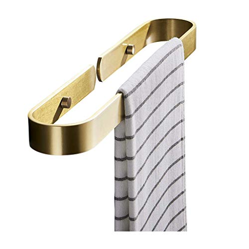 Handtuchhalter Space Aluminium Handtuchhalter Badezimmerhandtuchhalter Wandmontage Hängender Handtuchhalter Organizer Küchenaufbewahrungsregal Handtuchhalter/Gold/60Cm von RWCHCWRH