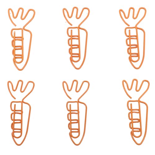 Karotten-Büroklammern, 100 Stück Karotten-Büroklammern, Karottenform, Starkes Metall, Rutschfest, Rostfrei, Niedliche Büroklammern für Dokumentendateien, Briefe (Karotte) von RWUDV