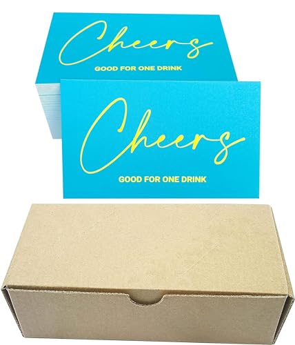 RXBC2011 Cheers Card Drink Token Getränke-Gutscheinkarten für Party, Hochzeit, Halloween, 5,1 x 8,9 cm, Packung mit 450 türkisfarbenen Karten von RXBC2011