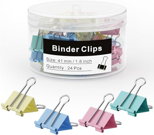 Große Binder-Clips, 4,1 cm (1,6 Zoll), große Büroklammern für Bürobedarf, 41 mm Breite, Farbe von RXIMA