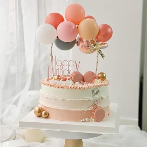 11Pcs Rosa Ballon-Kuchendekoration von RXSPOYLY