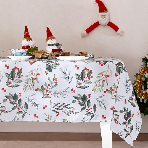 RYB HOME Abwaschbare Tischdecke Wasserdicht Weihnachts Tischdecke Abwaschbar Weihnachten Tischtuch Abwischbar Tischwäsche für Feier/Party Deko, 1 Stück H 260 x B 140 cm von RYB HOME