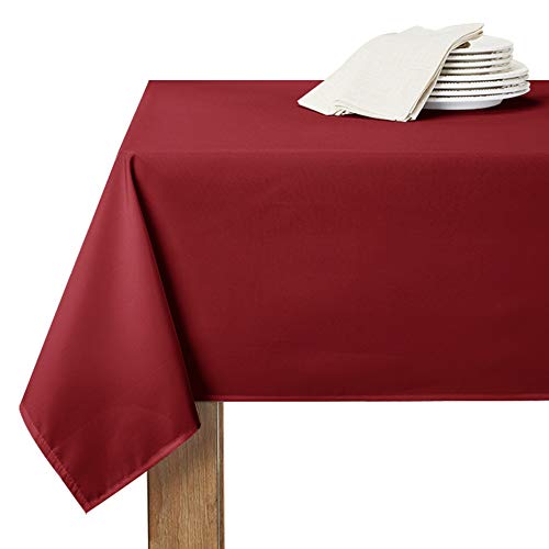 RYB HOME Tischdecke Abwaschbar 1 Stück H 240 x B 140 cm Rote Weihnachten Tischtuch Geburtstag Feier Tischwäsche Schmutzabweisend Wasserabweisend Eickig von RYB HOME