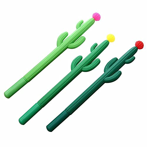 RYGRZJ 5PCS Kaktus Gel Stift 0,5mm Schwarz Tinte Cartoon Kugelschreiber Nette Schreibwaren Liefert Büro Griff Kreative Schule Und neuartige von RYGRZJ