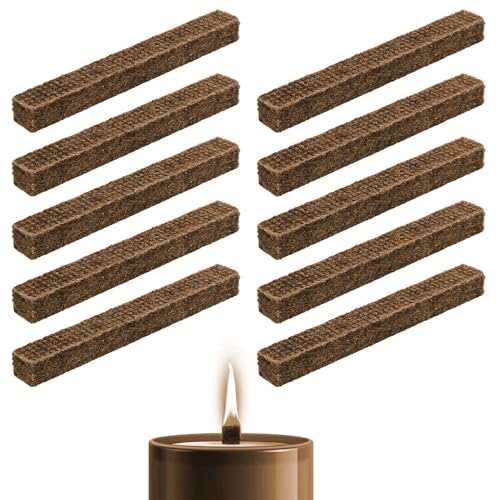 RYMAUP®10 Stück Dauerdocht für Wachsfresser, Dauerdocht Kerzendocht Dicke Outdoor Schmelzfeuers für Betonfeuer Kerzenreste Outdoor Kerzenrestefresser Dauerdocht (10 * 10 * 90mm) von RYMAUP