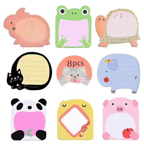 RYMAUP®8pcs Notizblöcke für Kinderparty-Tüten,Tierdesign Sticky Notes als Geschenk für Kinderm,Kindergeburtstag gastgeschenke von RYMAUP