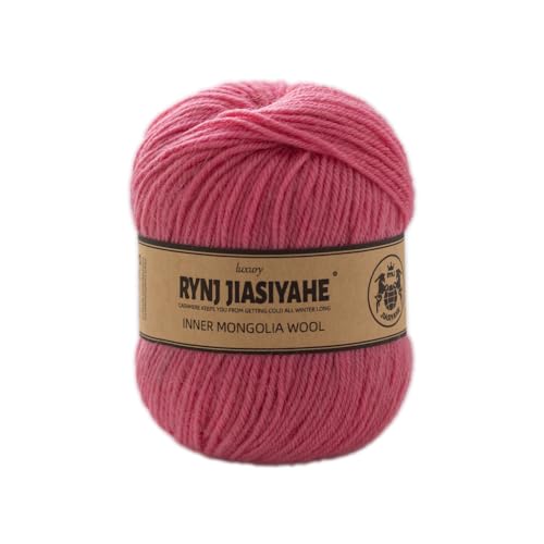 RYNJ JIASIYAHE Wolle, Häkelgarn, farbiges Wollstrickgarn, ideal für Anfänger, Kinderhandwerk, Heimprojekte (Rosa,1 Kugel) von RYNJ JIASIYAHE