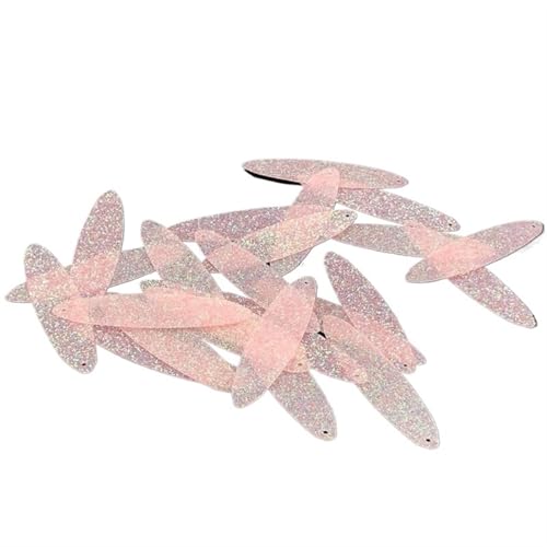 Glitzer-Pailletten, dekorative Pailletten for Basteln, Pailletten, 10 g, 10 x 40 mm, doppelspitzige Pailletten in Zwiebelpulver-Optik, PVC-Pailletten, DIY-Ohrringe, Hochzeitskleid, Nähzubehör(Pink) von RYRYR