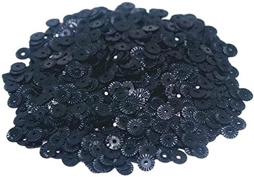 Glitzer-Pailletten, dekorative Pailletten for Basteln, Pailletten, 10 g Blumen-Pailletten, 6 mm, lose Pailletten for Basteln, Pailletten for Basteln, Nähen(Black) von RYRYR