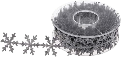 Kuchenband, Geschenkband, Band for Verpacken von Geschenken, 10 Meter ausgeschnittenes Satin-Schneeflocken-Spitzenband, Nähband, Verzierungen for Weihnachten, Weihnachtsparty, Heimdekoration, Wintersc von RYRYR