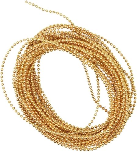 Kuchenband, Geschenkband, Band for Verpacken von Geschenken, 5 Meter Kunststoffperlen, Perlenband, Besatzschnur, Kette for Hochzeitsbasteleien, 15 mm – Gold von RYRYR