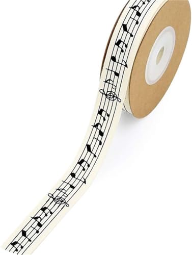 Kuchenband, Geschenkband, Band for Verpacken von Geschenken, Musiknotenband, 10 m lange Geschenkbandrolle, dekoratives Baumwollband, elastisches Geschenkverpackungsband for Binden von RYRYR