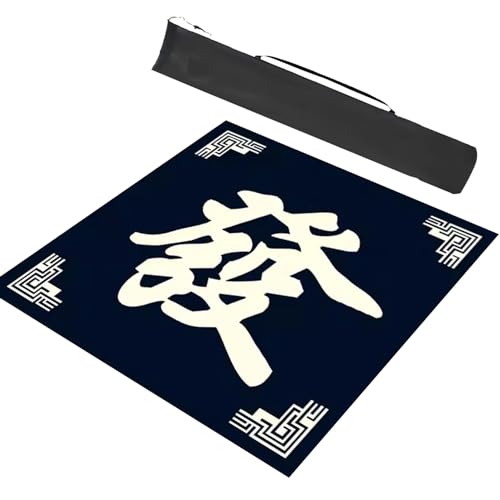 Mahjong-Tischdecke, Mahjong-Matte, Mahjong-Tischdecke, Mahjong-Set, Mahjong-Matte, rutschfeste Geräuschreduzierung, 1 Stück Mahjong-Tischmatte mit Aufdrucken, for Poker-Karten-Mahjongg-Dominospiele(Bl von RYRYR