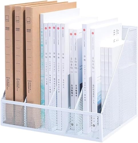 Zeitschriftensammler, Buch-Organizer, Aktenaufbewahrung, Aktenhalter aus Metall, 4-teiliger Schreibtisch-Buch-Organizer, Zeitschriften-Dokumenten-Organizer aus Netzgewebe for Ordner, Notizbücher, Büch von RYRYR