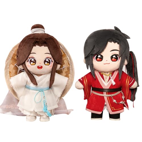 RZAHUAHU Heaven Official's Blessing Plüsch Puppe, niedlich Plüsch Huacheng Xielian Tian Guan Ci Fu Hua Anime Cartoon Charakter Puppen Figur (San Lang+weiße Kleidung Xie Lian) von RZAHUAHU